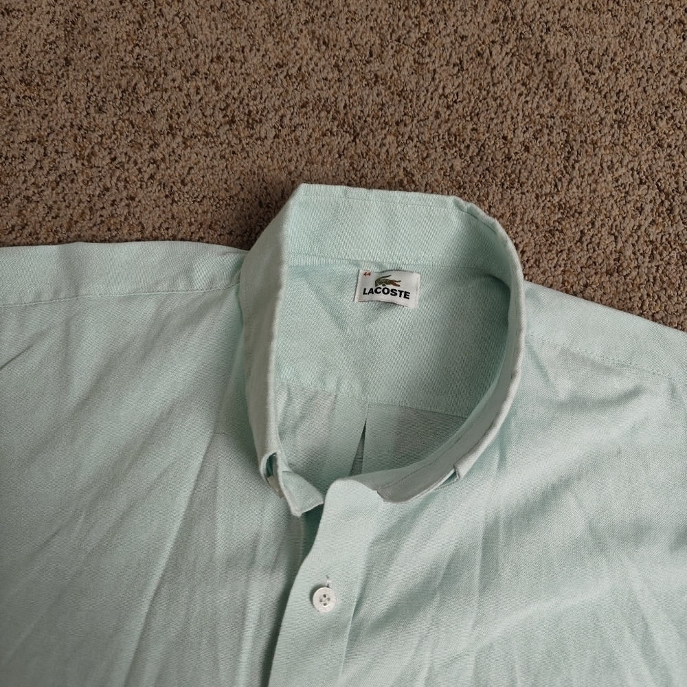Lacoste Men's long sleeves Cotton Shirt | green | Sz: 44/XL - Picture 5 of 11